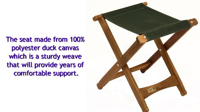 BYER OF MAINE, Pangean, Folding Stool, Hardwood, Easy to Fold and Carry, Wood Folding Stool, Canvas Camp Stool, Perfect for Camping, Matches All Furniture in The Pangean Line
