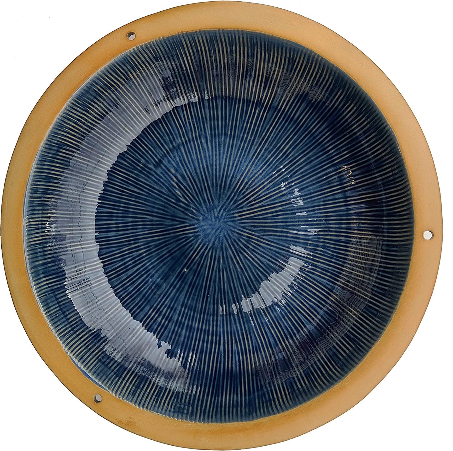 BYER OF MAINE Radial Hanging Bird Bath, Porcelain, Glaze Finish, Adjustable Chain, 14"x14"x34"