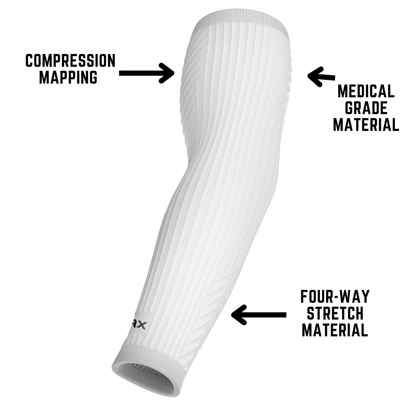 Jax Restore Recovery Premium Arm Sleeve - White