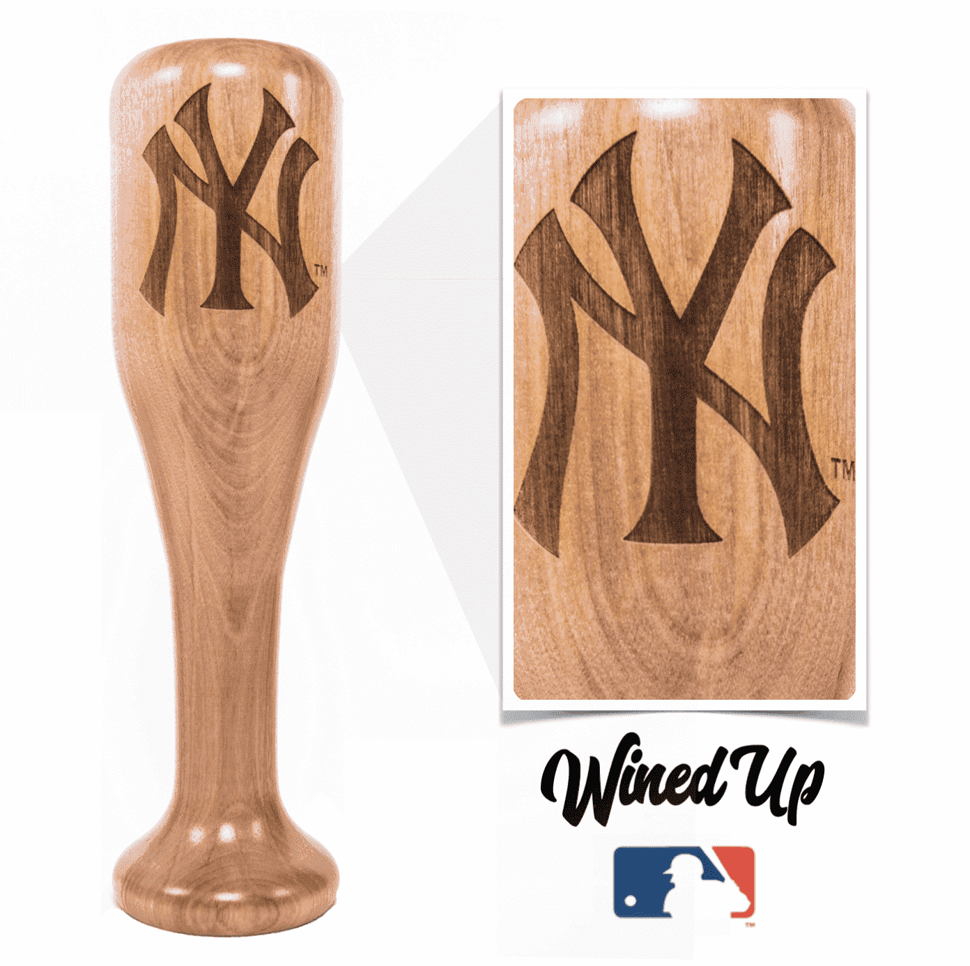 New York Yankees "NY" Wined Up® | Baseball Bat Wine Mug