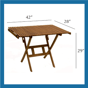 BYER OF MAINE Pangean Roll Top Folding Wood Table, Bistro Table, Use Indoors or Out, Hardwood Portable Table, Deck Table, Wooden Camp Table, Matches Pangean Furniture Line, Wood Camping Table