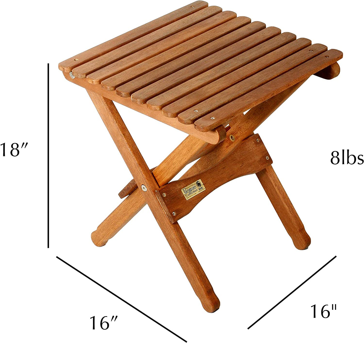 BYER OF MAINE Pangean Folding Wooden Table, Hardwood Portable Table, Multi Use Table, Easy to Fold and Carry for Camping, Wooden Camp Table, Use Indoors, Matches Pangean Furniture Line