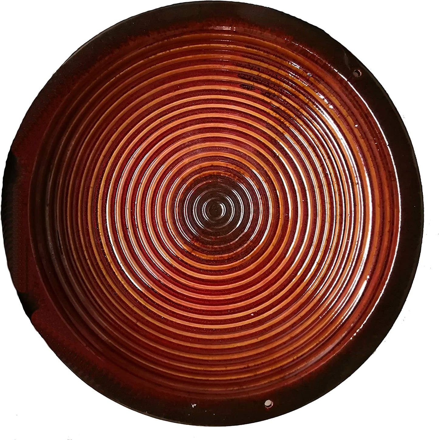 BYER OF MAINE Circles Hanging Bird Bath, Porcelain, Glaze Finish, Adjustable Chain, 14”x14”x34”
