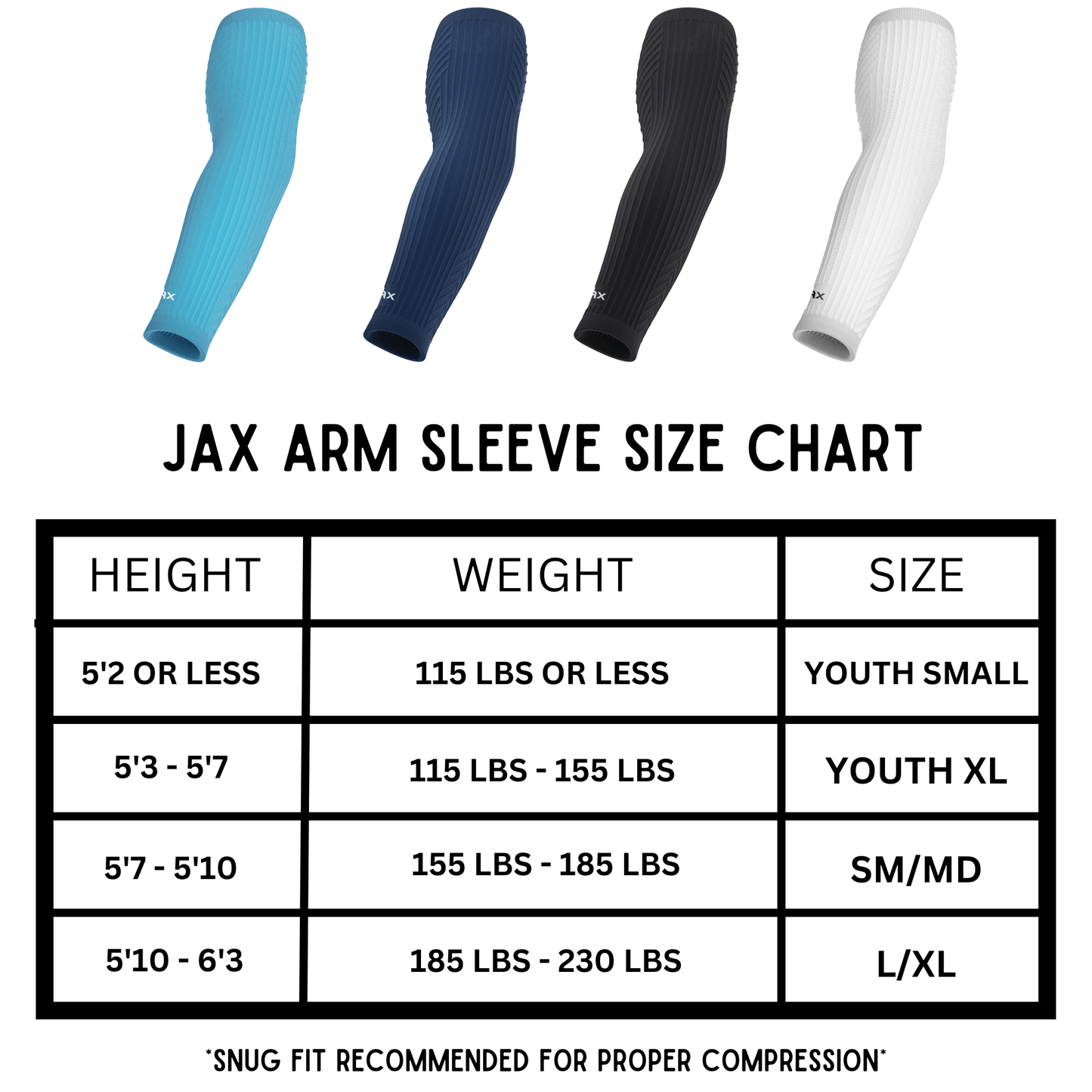 Jax Restore Recovery Premium Arm Sleeve - Black